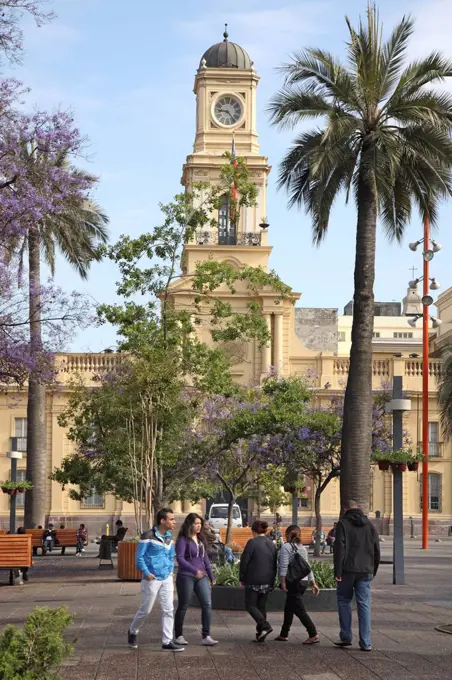 Chile, Santiago, Plaza de Armas, cathedral,