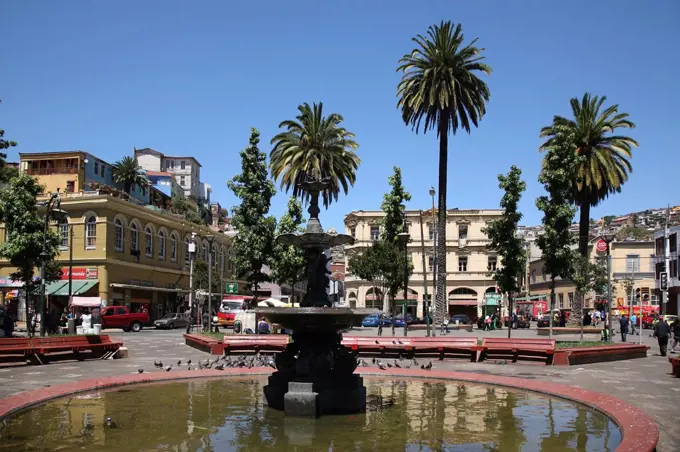 Chile, Valparaiso, Plaza Echaurren,