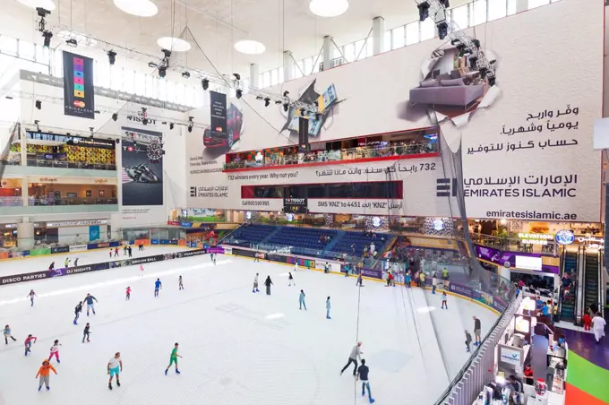 UAE, Dubai, Downtown Dubai, Dubai Mall, interior, ice skating rink