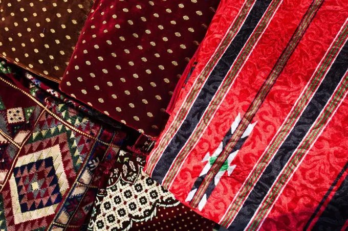 UAE, Dubai, Deira, souvenir fabric