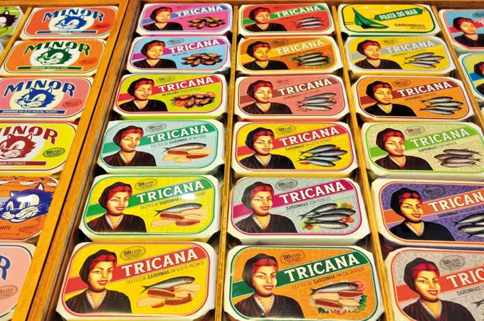 Portugal, Lisbon, traditional canned fishes of the Conserveria de Lisboa,