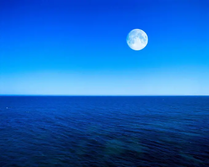 Portugal, Atlantic with full moon, (M),