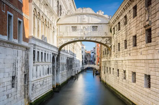 The famous Bridge of Sighs in Venice, Italy