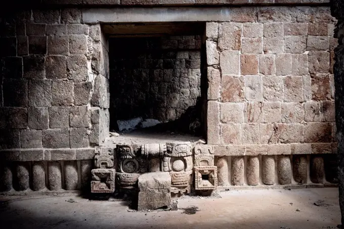 Kabah, Yucatan, Mexico - October 13, 2017: Mayan archaeological site of Kabah on the Puuc route in the state of Yucatan in Mexico