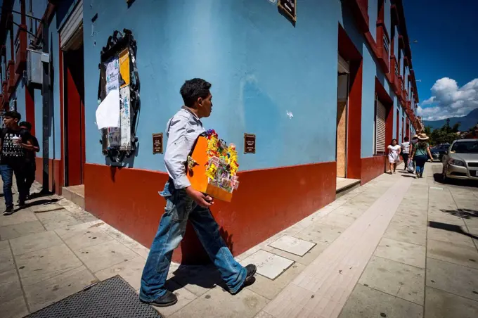 street vendor of sweets in the city of Oaxaca in Mexico