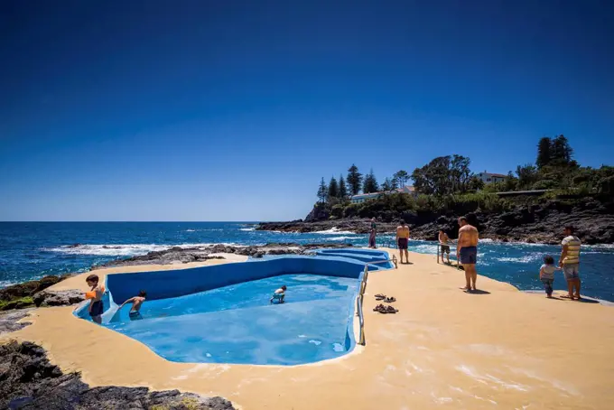 Portugal, Azores, Sao Miguel Island, Caloura, swimming pool