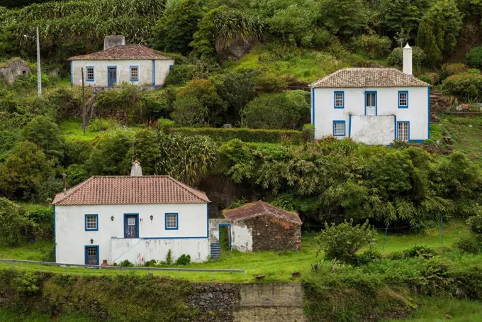 Portugal, Azores, Santa Maria Island, Santo Antonio, farmhouses