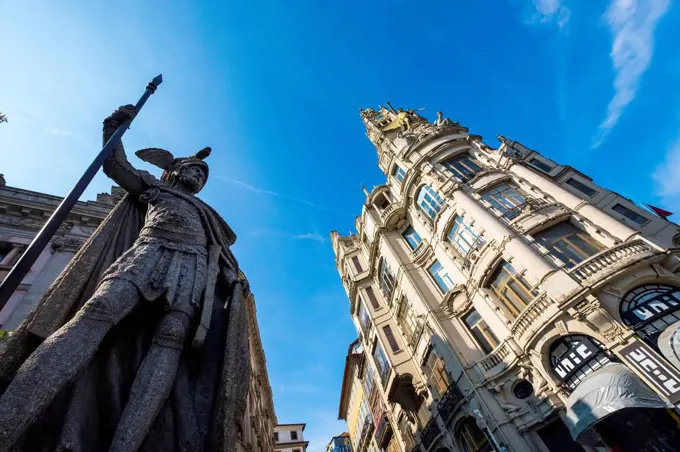 Dos Aliados avenue in Porto Portugal Europe