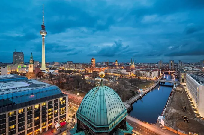 Night skyline of Berlin, Germany