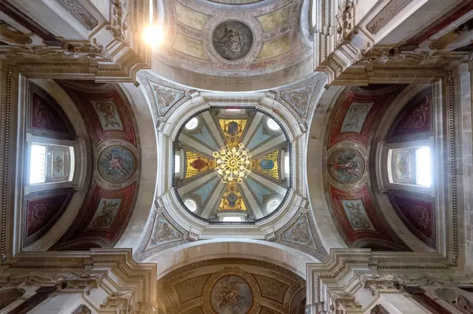 Church ceiling, Bom Jesus do Monte, Sanctuary of Braga, Braga, Braga district, Portugal, Europe