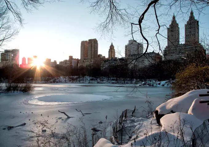 Winter and Snow in Manhattan, New York City, USA