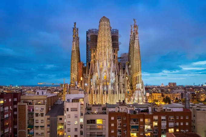 Sagrada Familia cathedral in Barcelona, Spain