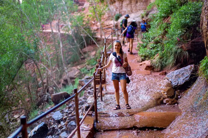 Girl in Zion National Park, Utah, USA