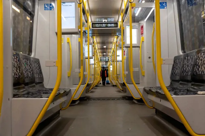 Berlin subway on Sunday morning, Berlin, Germany