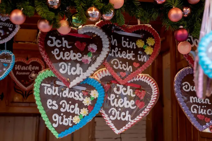 Gingerbread, Christmas market, Magdeburg, Saxony-Anhalt, Germany