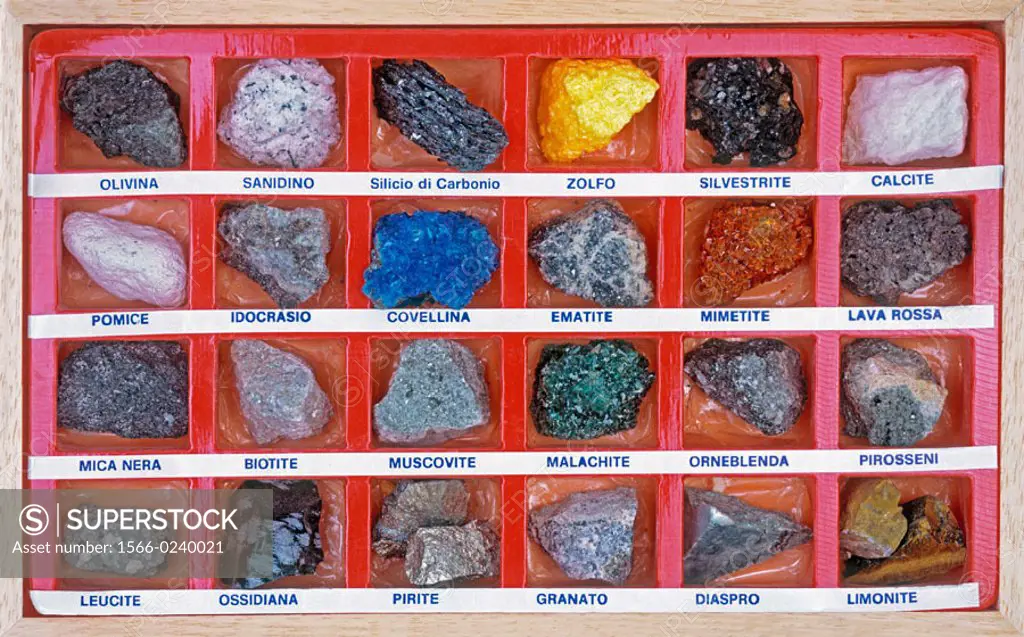 Diverse Minerals of the Vesuvius. Italy.