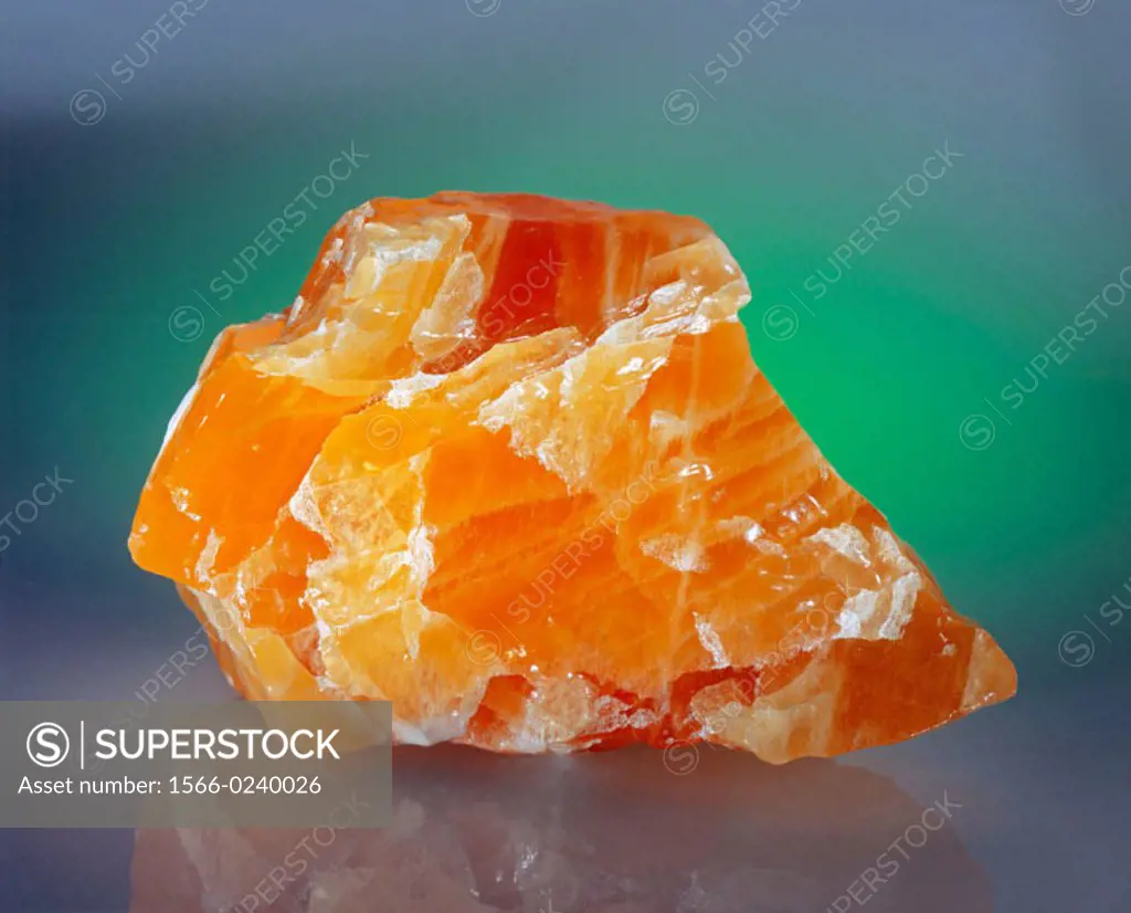 Orange-colored Calcite Mineral, 140 mm. Brazil.