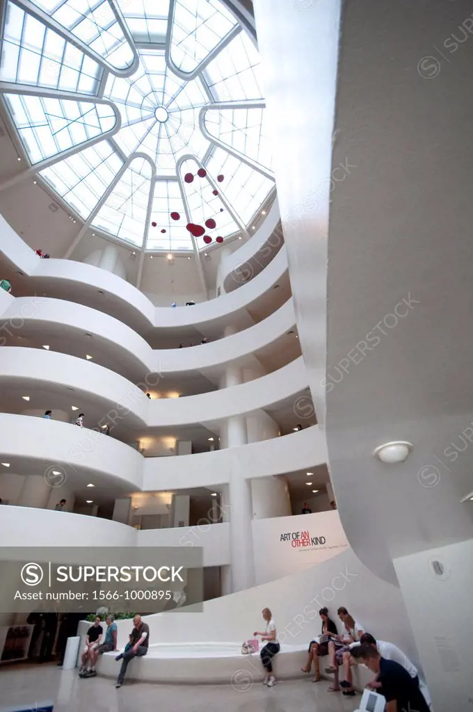 Usa, New York City, Guggenheim Museum by Frank Lloyd Wright, Interior View