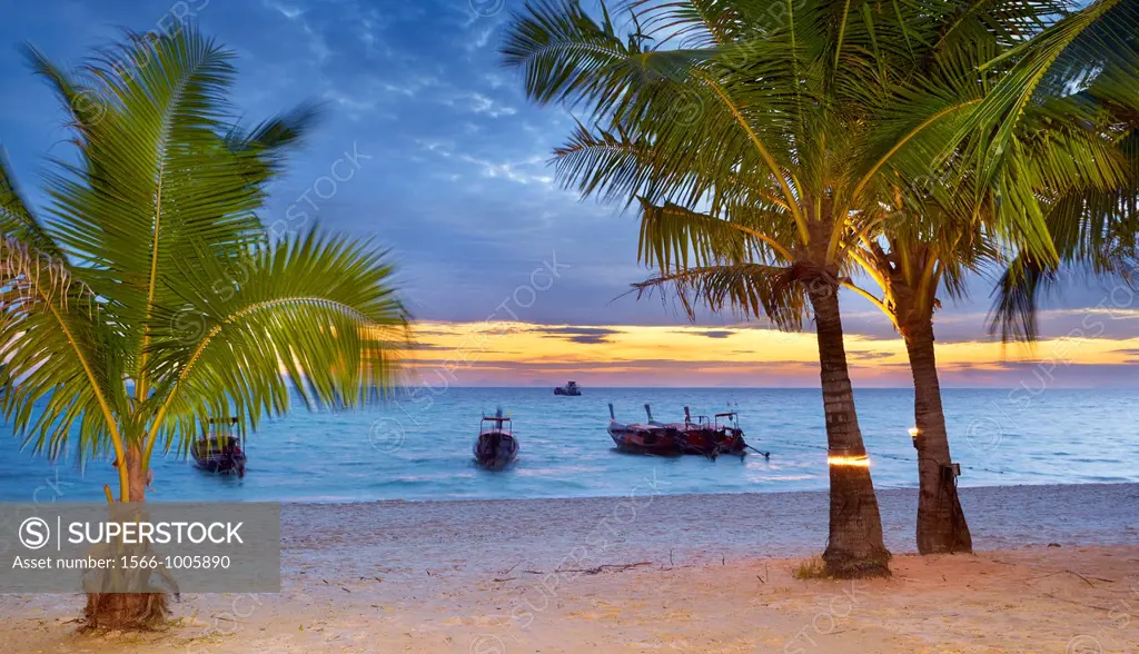 Thailand - Phi Phi Island, Phang Nga Bay, sunset seashore scenery