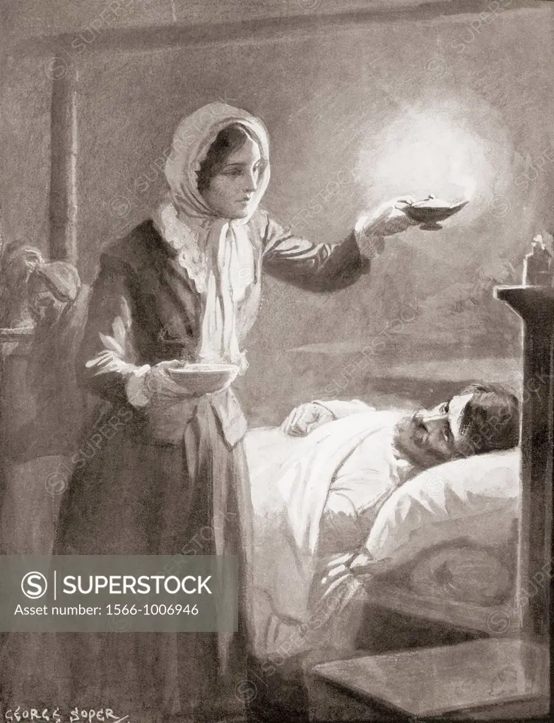 Florence Nightingale, 1820-1910  Celebrated English nurse, writer and statistician  From The Year 1910 Illustrated