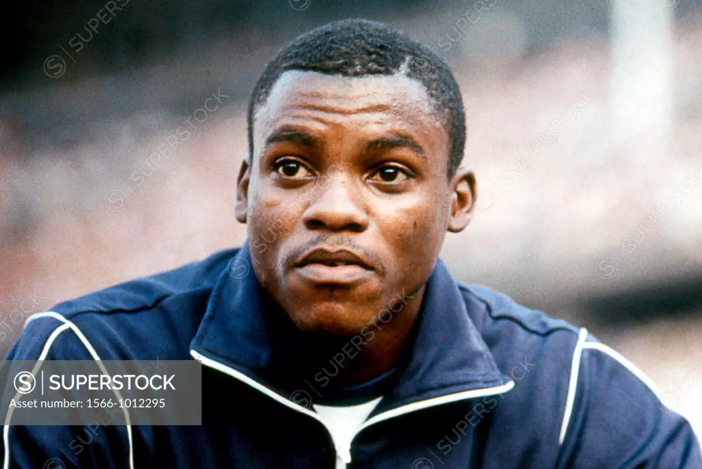 Carl Lewis - *01 07 1961: U S  athletes, Olympic champions, athlete, sprinter and long-jumper  Portrait at the Istaf in Berlin at the 1982   Caution: ...