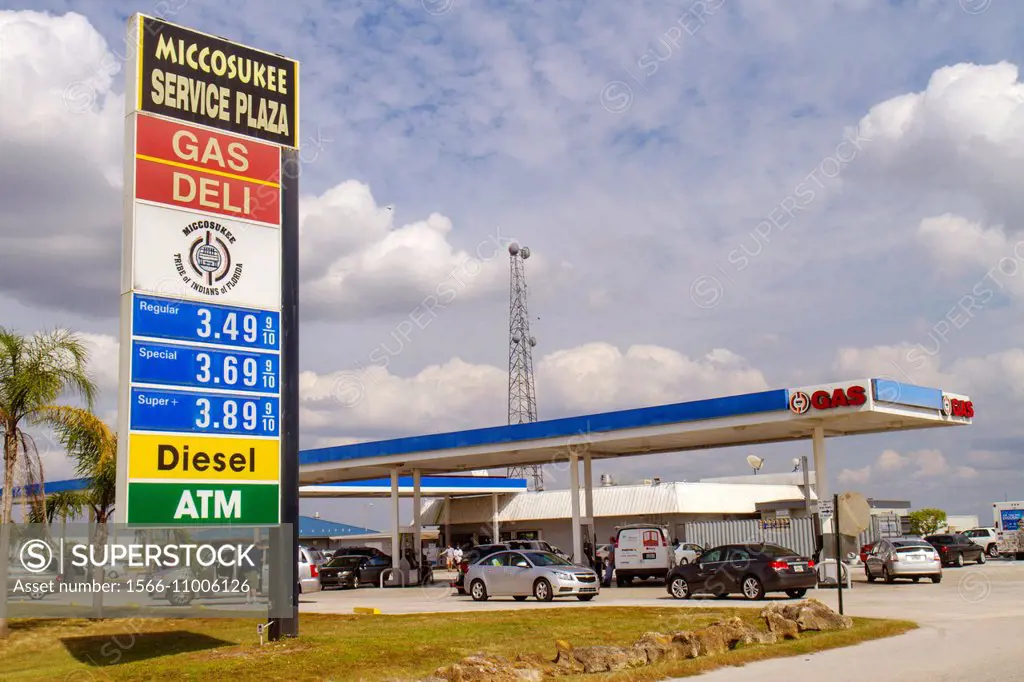 Florida, Fort Ft Lauderdale, Everglades, Alligator Alley, Miccosukee Service Plaza, Indian Reservation, Native American, gas station, gasoline, petrol...