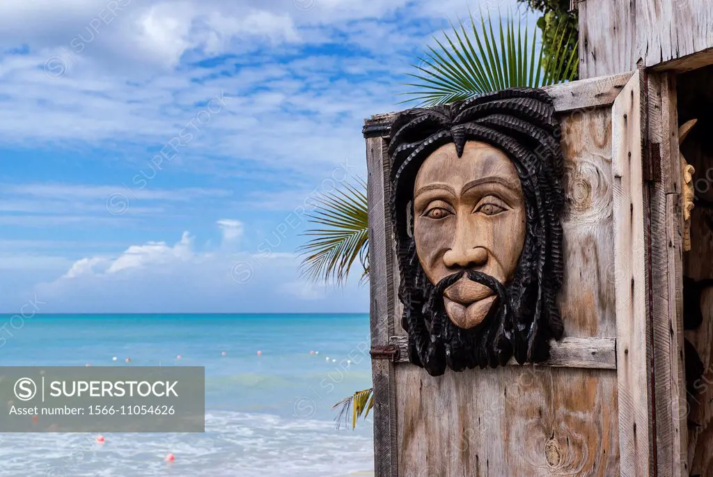 Traditional Jamaican wood carvings,, Negril, Jamaica.