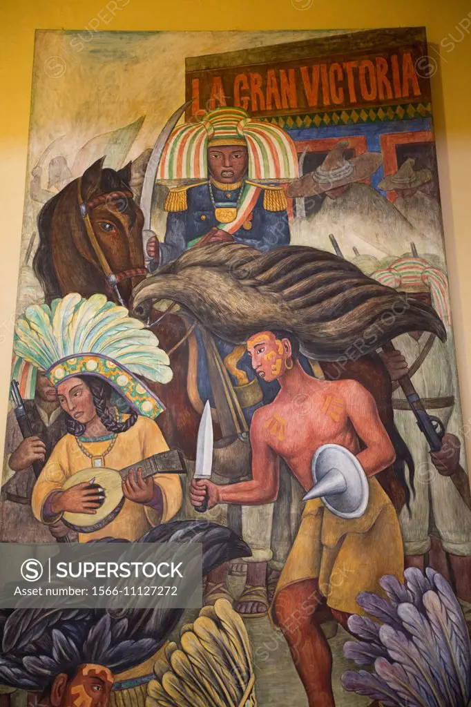 Mural by Diego Rivera, "Danza de los Huichilobos" (1936), Palacio de Bellas Artes, Mexico City, Mexico