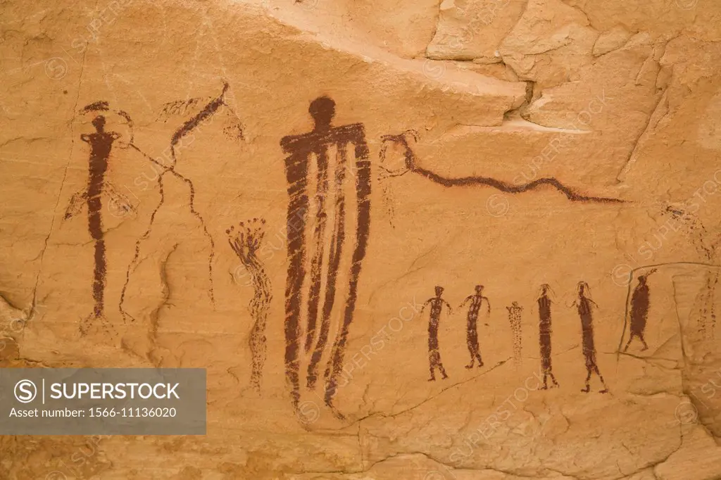 Wild Horse Canyon Pictograph Panel, Barrier Canyon style, near Hanksville, Utah, USA