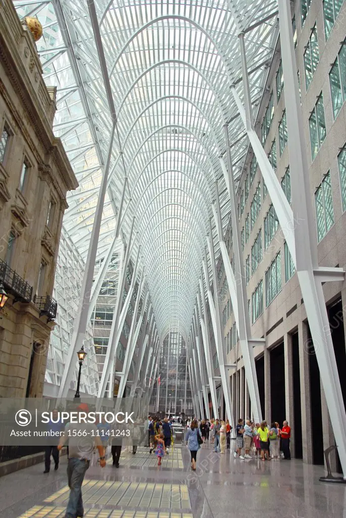 Santiago Calatravas Allen Lambert Galleria in the Brookfield Place, formerly known as BCE Place. Toronto, Ontario, Canada.