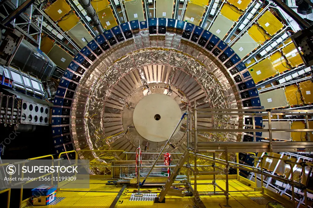 View of the Hadronic End Cap and Tile Calorimeter of the ATLAS Detector at CERN.