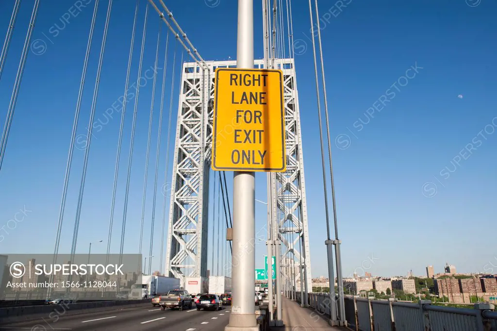 Exit sign on the George Washington Brige