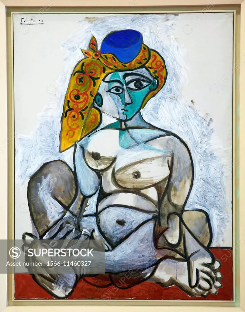 Femme nue au bonnet turc, 1955. Pablo Picasso. Centre George Pompidou.  Musee National d´Art Moderne. Paris. France. - SuperStock