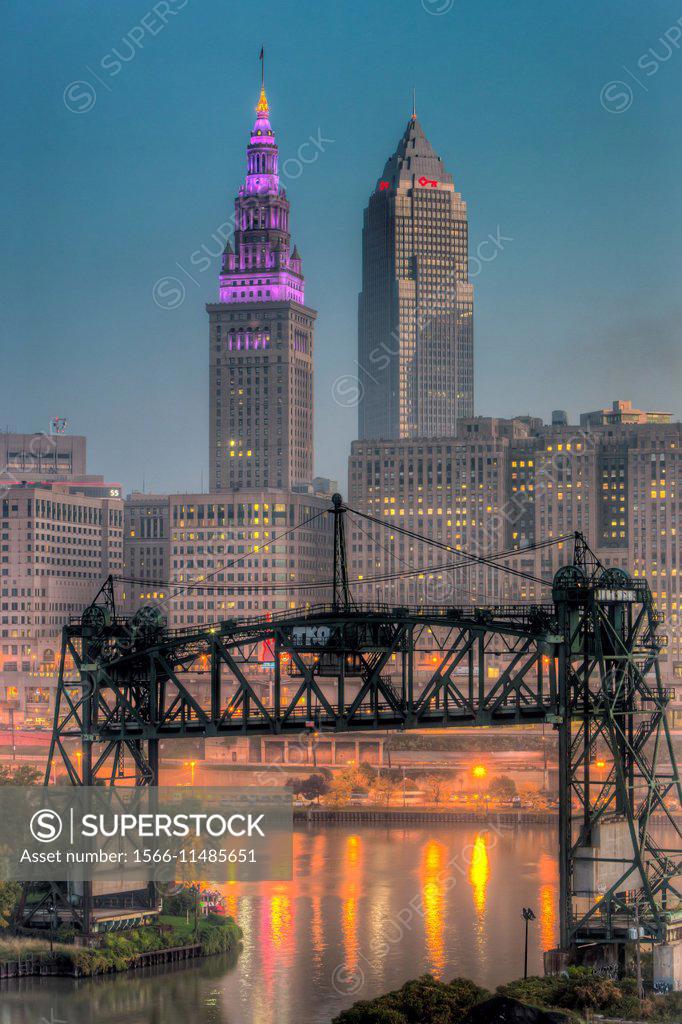 The Terminal Tower and Key Tower dominate the skyline of Cleveland ...