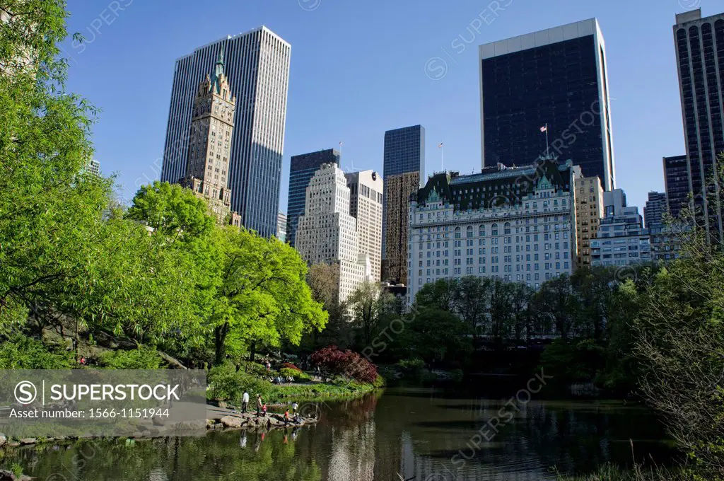 Skyscrapers and central park, Central park, Manhattan, New York, USA