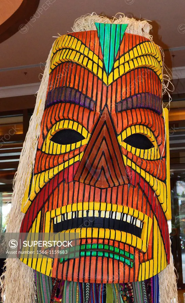 A traditional Tahitian dancing mask / character