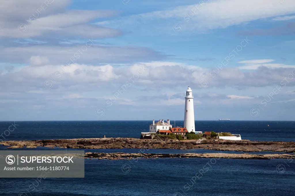 St Marys Lighthouse on St Marys Island Whitley Bay North Tyneside Tyne and Wear England