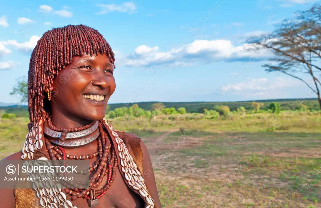 Turmi Ethiopia Africa Village Lower Omo Valley Hamar Hammer Tribe Portrait Of Woman In Village