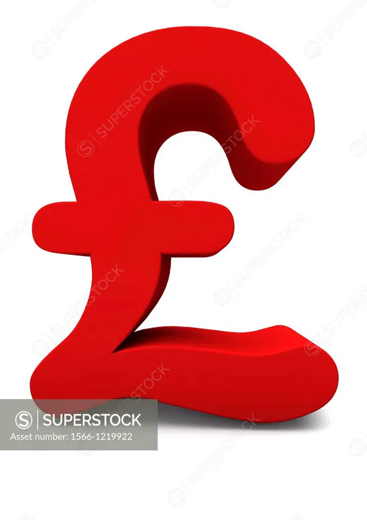3D render of a red pound sign on white background