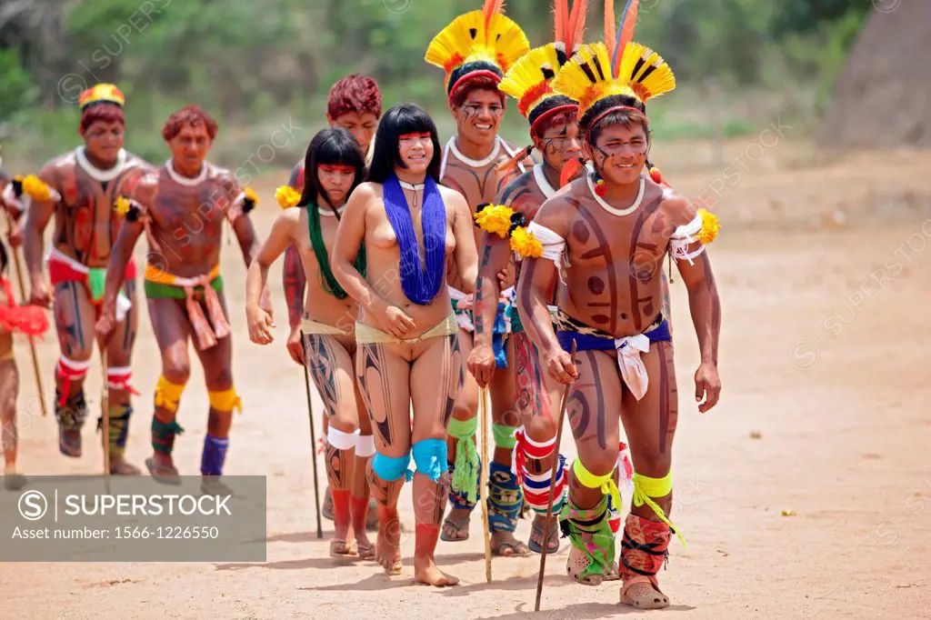 Kalapalo Indios, Mato Grosso, Brazil, South America