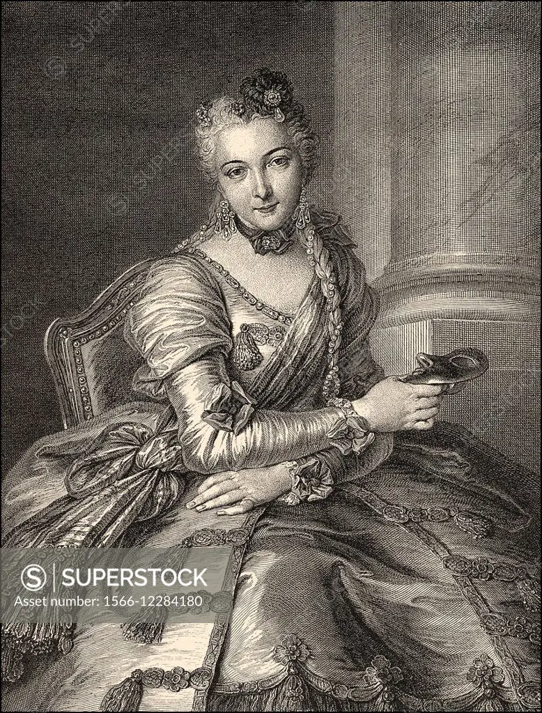 Anne-Claude-Louise d´Arpajon, Madame de Mouchy, 1729 - 1794, the first lady-in-waiting of the French Queen Marie Antoinette,.