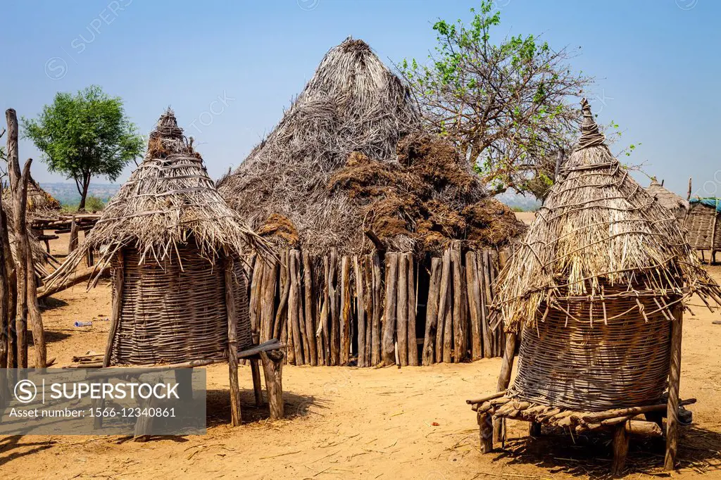 The Karo Tribal Village Of Kolcho, Lower Omo Valley, Ethiopia.