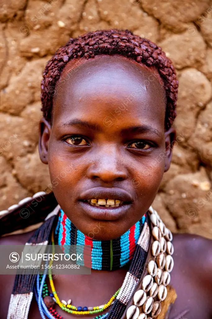 A Portrait Of A Girl From The Hamer Tribe, The Monday Market, Turmi ...