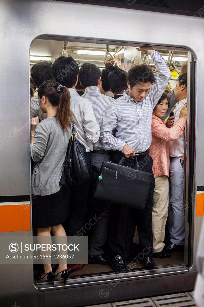 Rush Hour At Akasaka Mitsuke Station Ginza Line Shinjuku Tokyo Japan Superstock