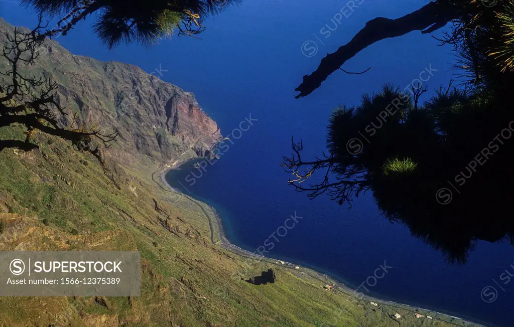 Las Playas from Mirador de las Playas, El Hierro, Canary Island, Spain, Europe.