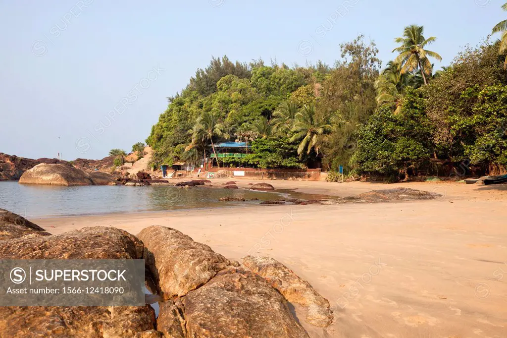 Om beach near Gokarna, Karnataka, India, Asia. - SuperStock