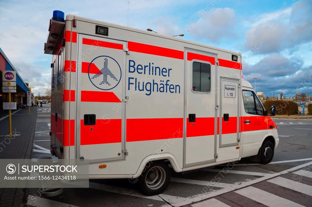 Ambulance, Schönefeld airport, Berlin, Germany.