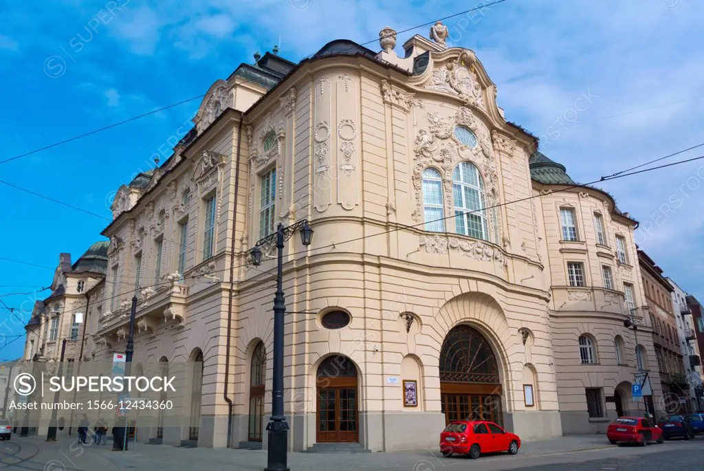 Palac Reduta (1773), Baroque style building housing concert hall and cafe, old town, Bratislava, Slovakia, Europe.