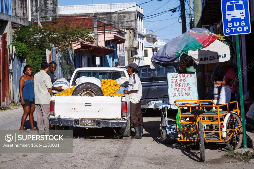 Buying and selling on the streets of Belize City, Belize