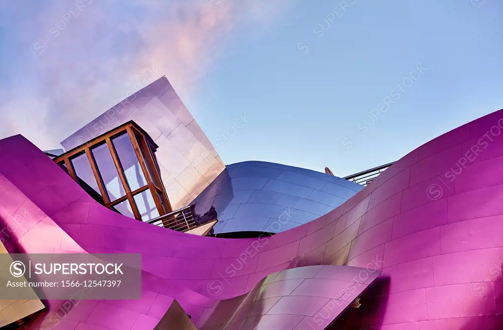 The Hotel Marqués de Riscal, A Luxury Collection Hotel by architect Frank O. Gehry. Elciego. Rioja alavesa wine route. Alava. Basque country. Spain.